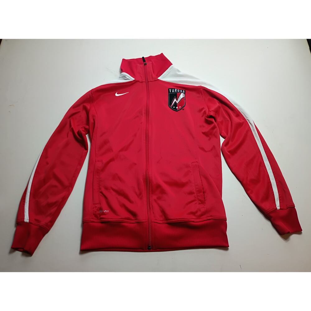 Nike Vardar Dri-FIT Red Full-Zip Youth Track Jacket L